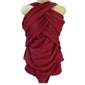 Miraclesuit Burgundy Ruched Swimsuit